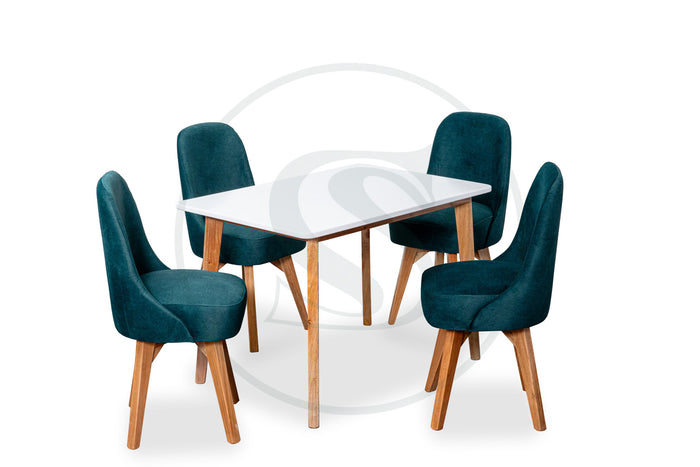 Comedor 4 Ptos Base Thiago + 4 Sillas Escandinavo