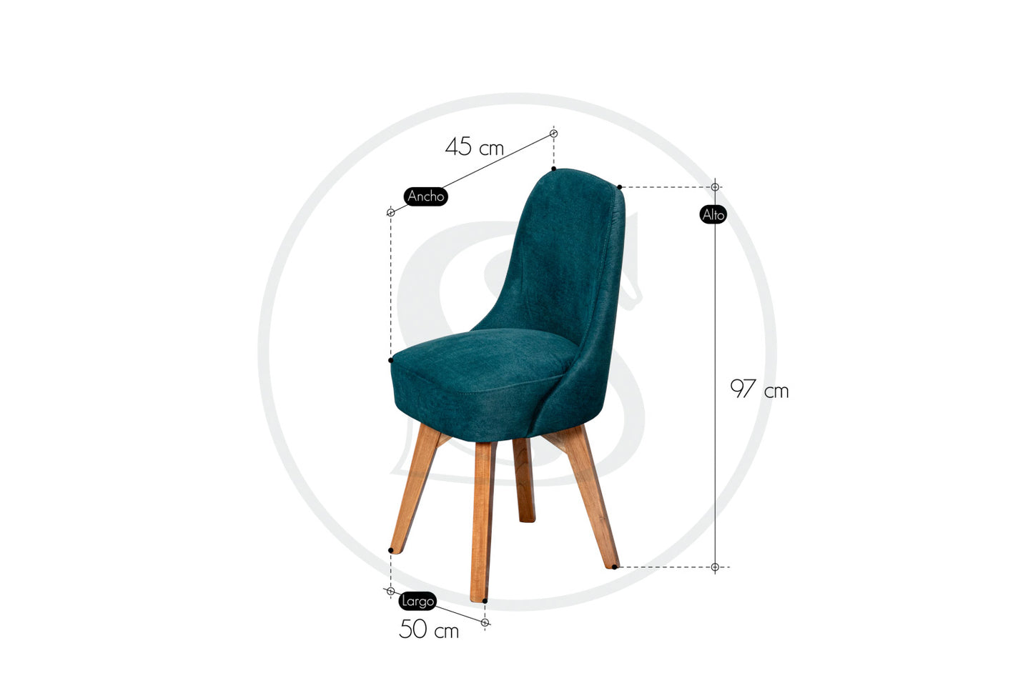 Comedor 4 Ptos
Base Thiago + 4 Sillas Escandinavo - Saira Muebles