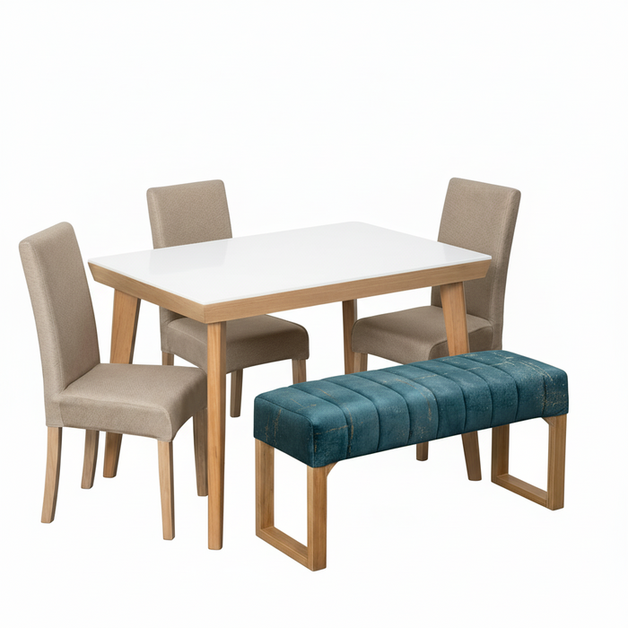 Comedor Base Kioto + Sillas Rio + Butaco venecia