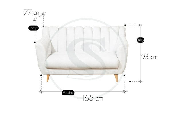 Sofa Bruselas Crudo/Azul