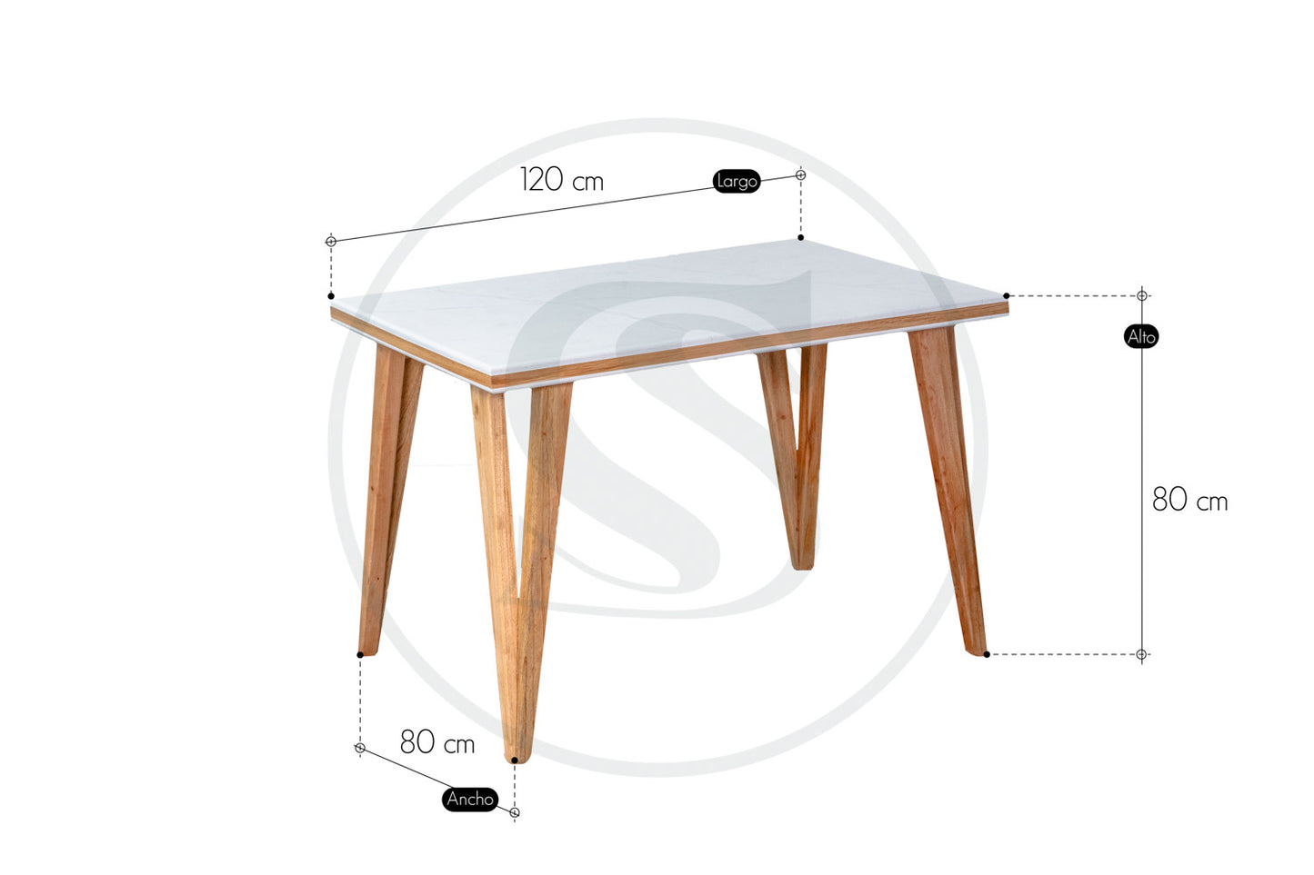Comedor 5 Ptos
Base Comedor Nigeria + 3 Sillas Roma +
1 Butaco Roma - Saira Muebles
