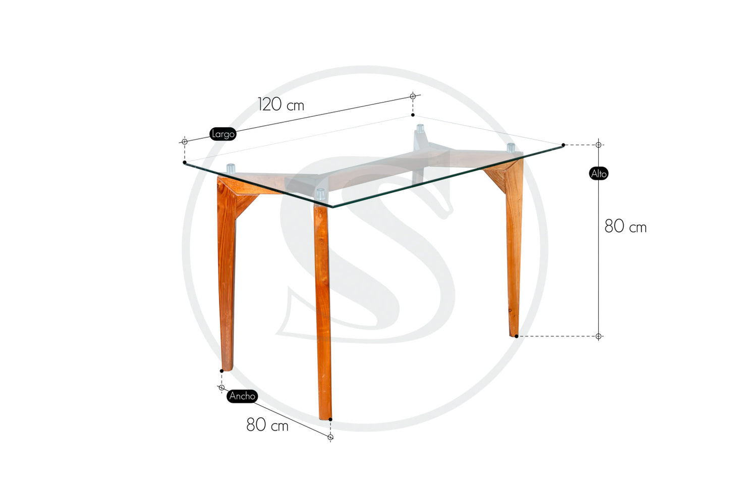 Comedor 4 Ptos
Base Comedor Rio + 4 Sillas Rio - Saira Muebles