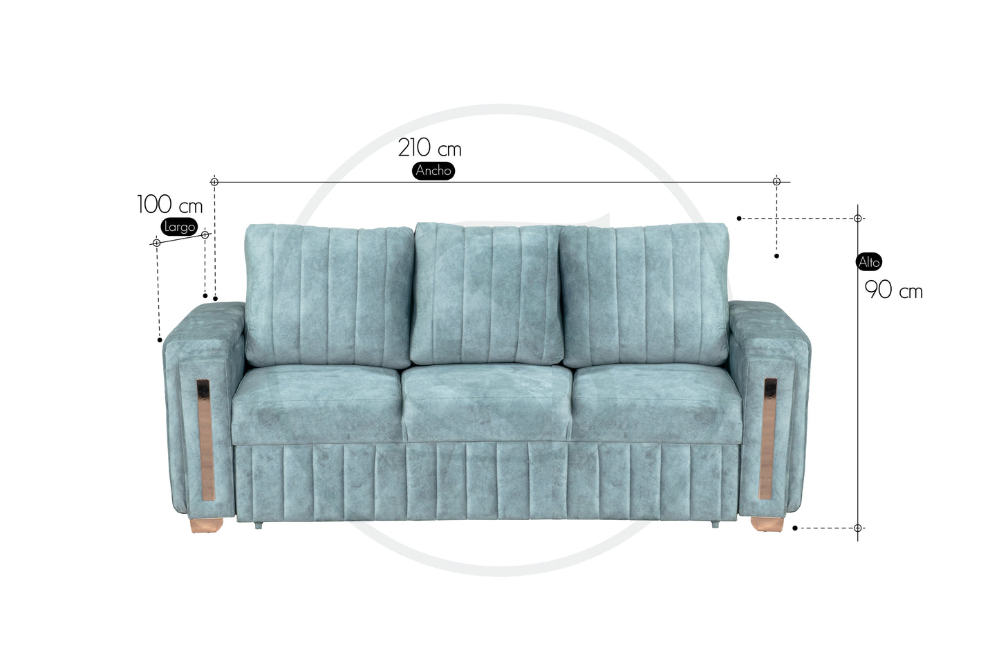 Sofá Cama 2 o 3 Puestos Portugal | Diseño Vertical Moderno en Terciopelo Tipo Piel de Durazno