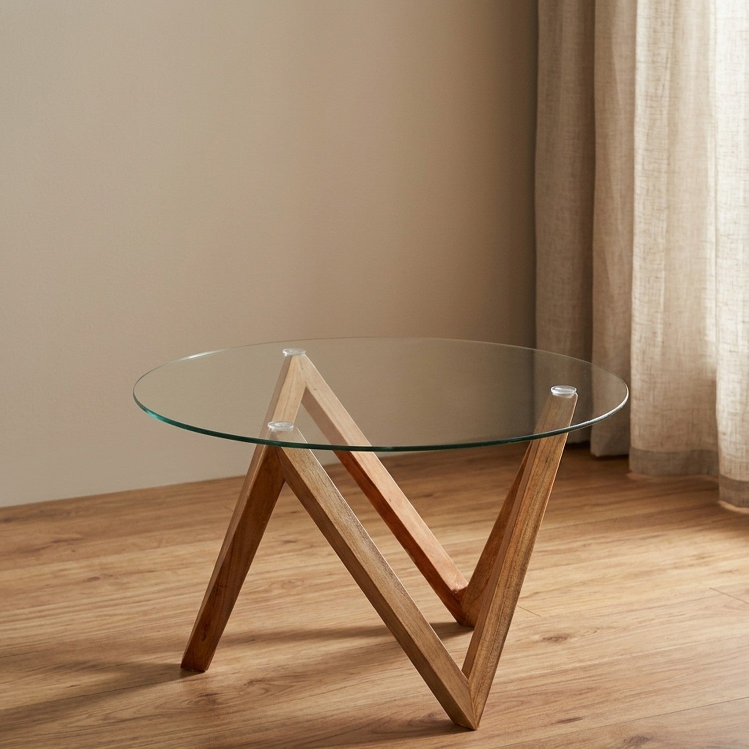 Mesa De Centro London En Vidrio / Cedro | Saira Muebles