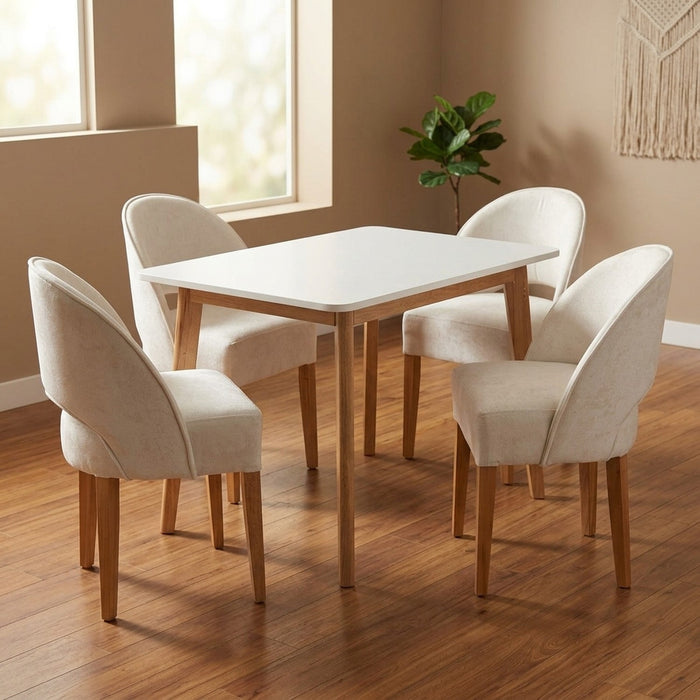 Comedor 4 Ptos Base Comedor Thiago + 4 Sillas Orion Crudo