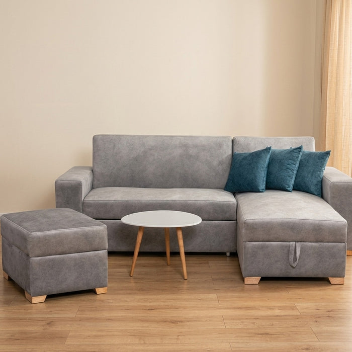 Sala Cama España + Puff  Gris/Verde