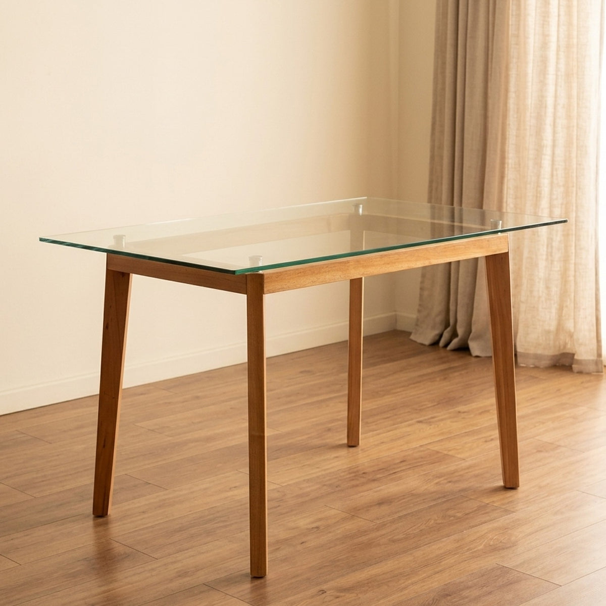 Base Comedor Noruega 4P con vidrio | Saira Muebles