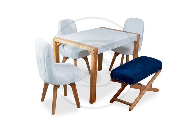Comedor 5 Ptos 
Base Comedor Milan + 3 Silla Roma + 
1 Butaco Roma