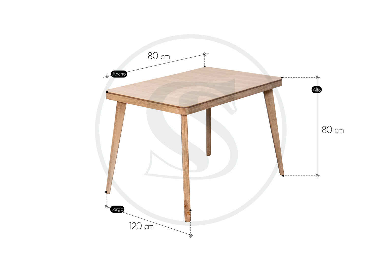 Comedor 4 Ptos
Base Comedor Porto + 4 Sillas Belgica - Saira Muebles