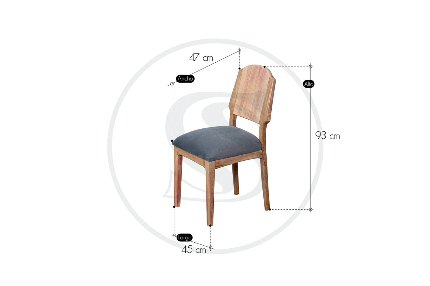 Comedor 4 Ptos
Base Comedor Porto + 4 Sillas Belgica - Saira Muebles