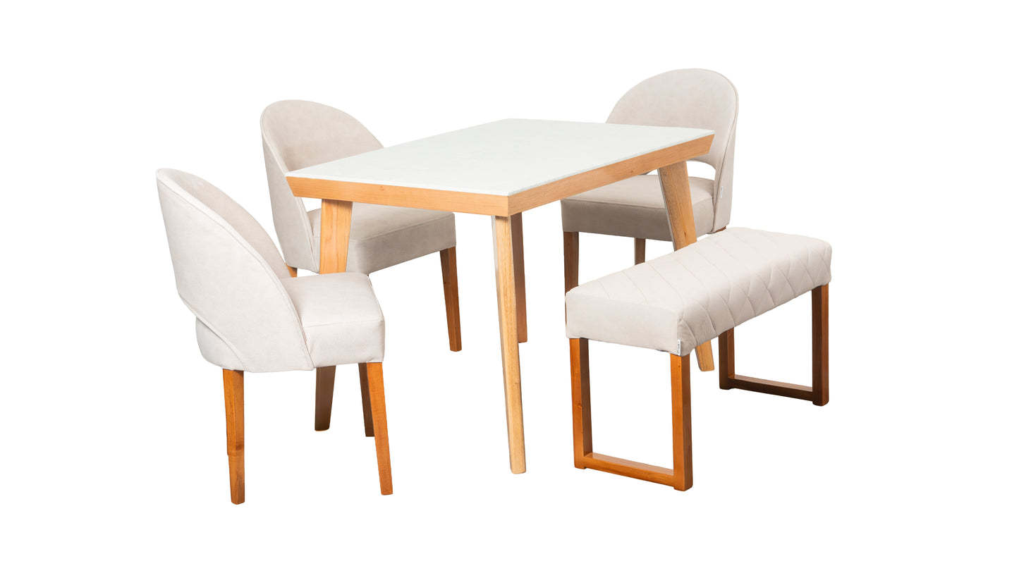 Base comedor Kioto + silla Orion + Butaco Dubai Crudo