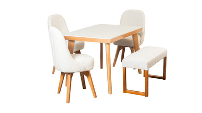 Base comedor kioto + Silla Oslo + Butaco Venecia Crudo