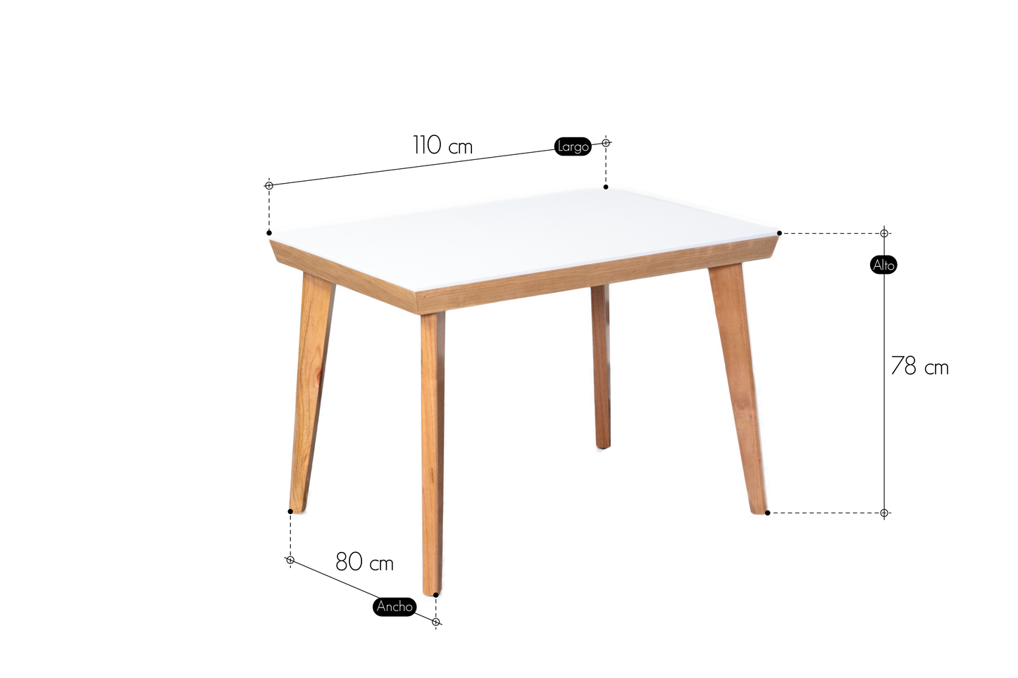 Comedor Base Kioto + Sillas Rio + Butaco venecia