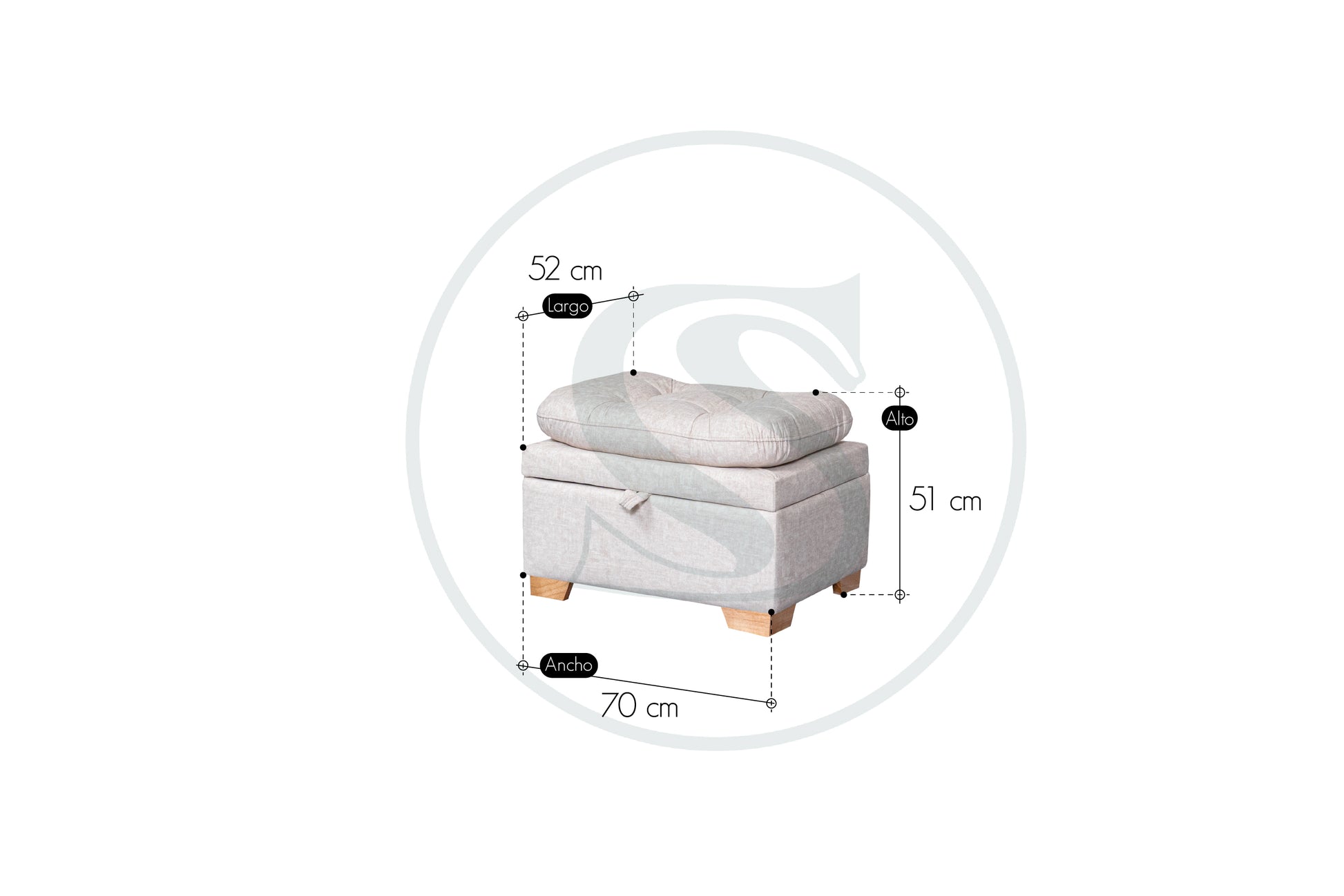 Puff Baul Belgica - Saira Muebles