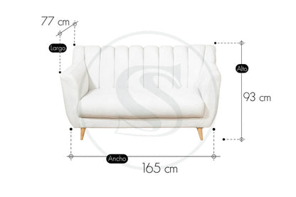 Sofa Bruselas Crudo/Azul