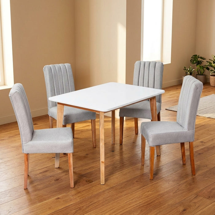 Comedor 4 Ptos Base Comedor Thiago + 4 Sillas Venecia Gris