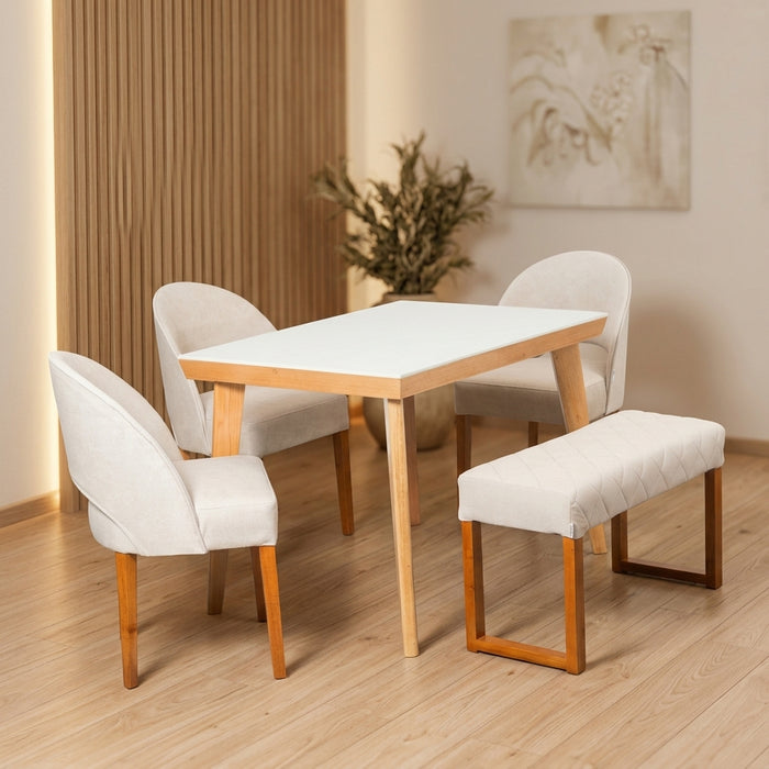 Base comedor Kioto + silla Orion + Butaco Dubai Crudo