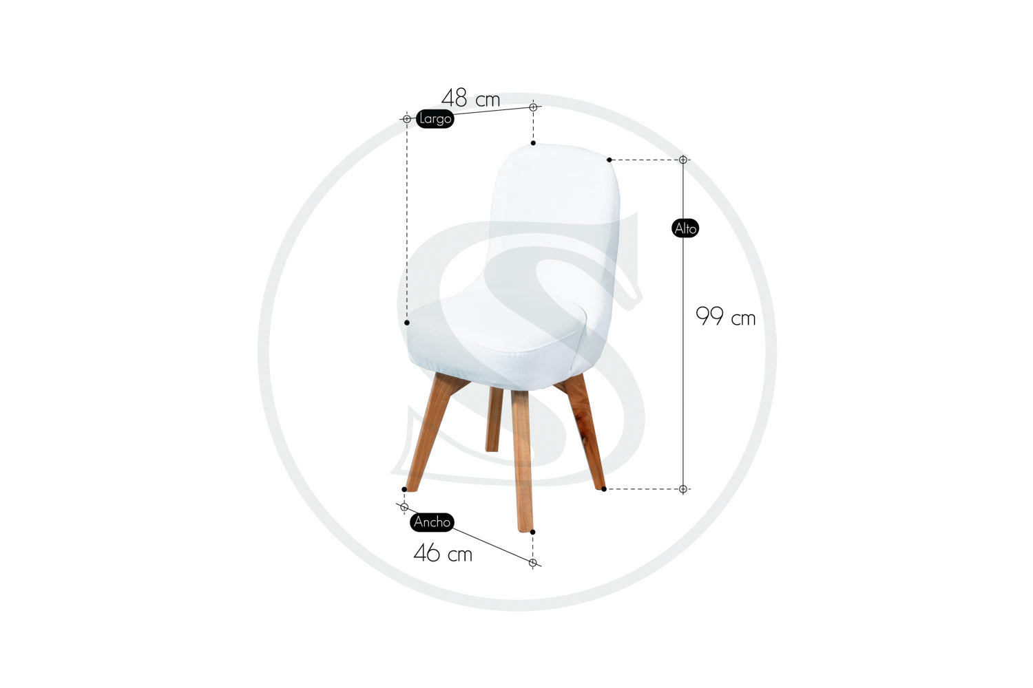 Comedor 5 Ptos 
Base Comedor Milan + 3 Silla Roma + 
1 Butaco Roma - Saira Muebles