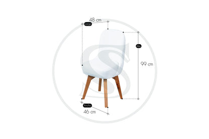 Comedor 5 Ptos 
Base Comedor Milan + 3 Silla Roma + 
1 Butaco Roma - Saira Muebles
