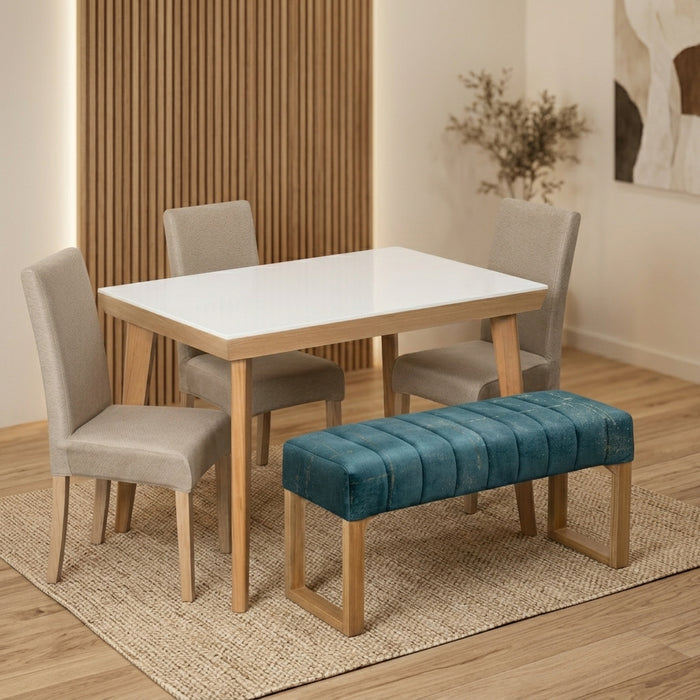 Comedor Base Kioto + Sillas Rio + Butaco venecia