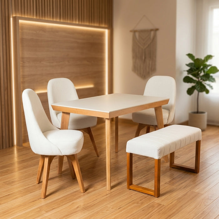 Base Comedor kioto + Silla Oslo + Butaco Venecia Crudo