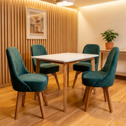 Comedor 4 Ptos Base Thiago + 4 Sillas Escandinavo en Bogotá | Saira Muebles