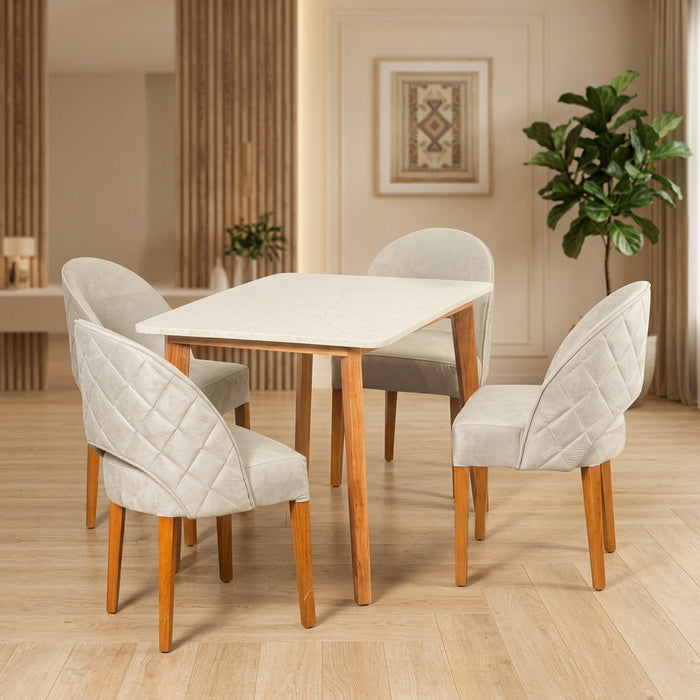 Base Comedor Thiago + Silla Noruega Tono Claro