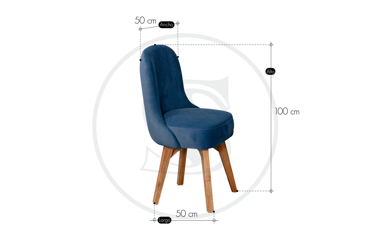 Comedor 5 Ptos 
Base Comedor Nigeria + 3 Sillas Roma + 
1 Butaco Roma - Saira Muebles