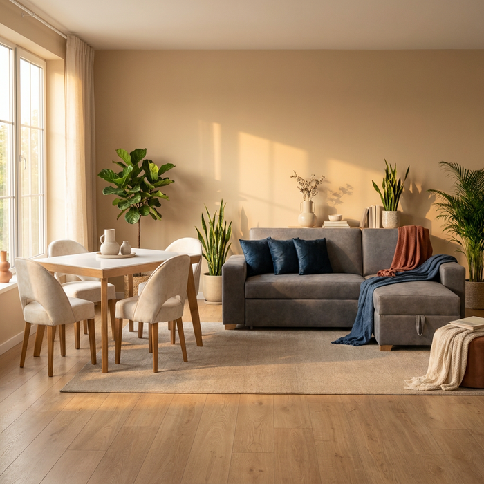 Combo España — Sala Cama España + Comedor Kioto 4 Ptos