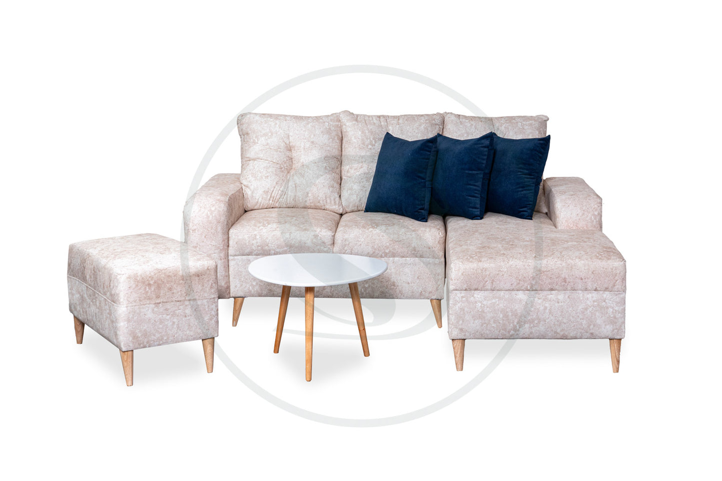 Sala en L + Puff Turquia - Set completo frontal