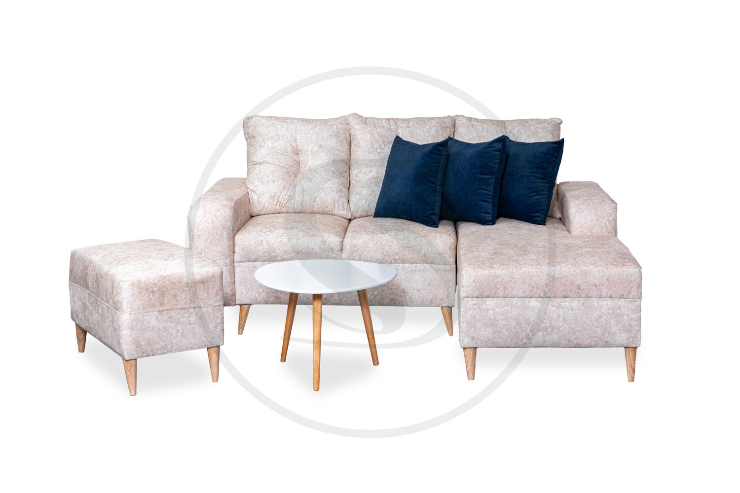 Sala en L + Puff Turquia - Set completo frontal