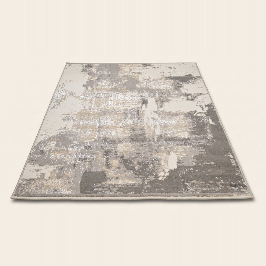 Tapete de 100 x 150 centímetros con diseño abstracto gris